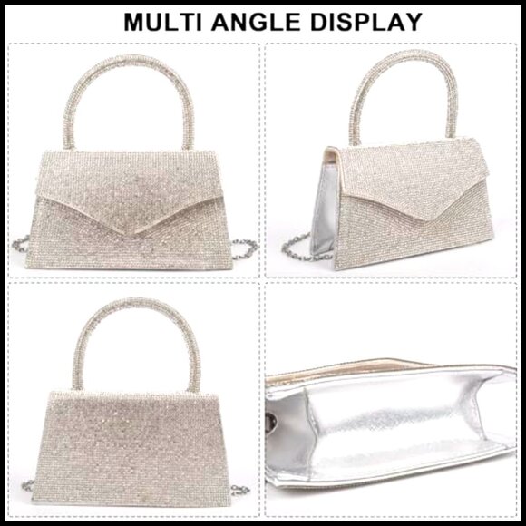 Rhinestone Evening Clutch Sparkly Glitter Handbag Elegant Party Wedding Prom